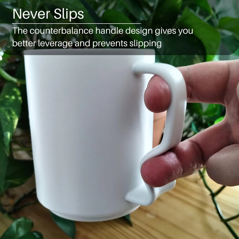 Ergonomic Coffee Mug, No-Slip Grip, More Comfortable than Traditional Mugs (Sea Foam, 1)