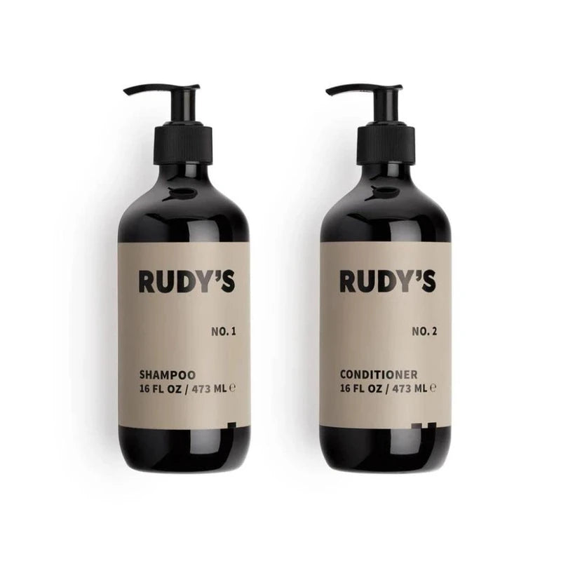 RUDY's 1-2 Shower Essentials Bundle - Shampoo and Conditioner for All Hair Types (16 fl oz Each)