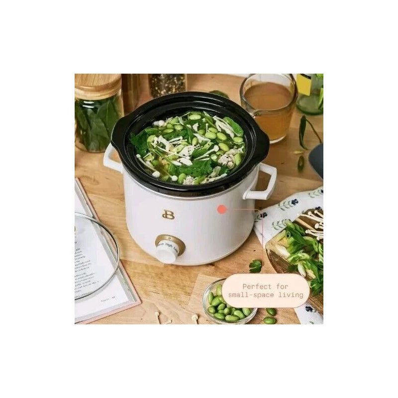 Beautiful Brand ~ 2 Quart ~ Slow Cooker ~ WHITE ICING by Drew Barrymore