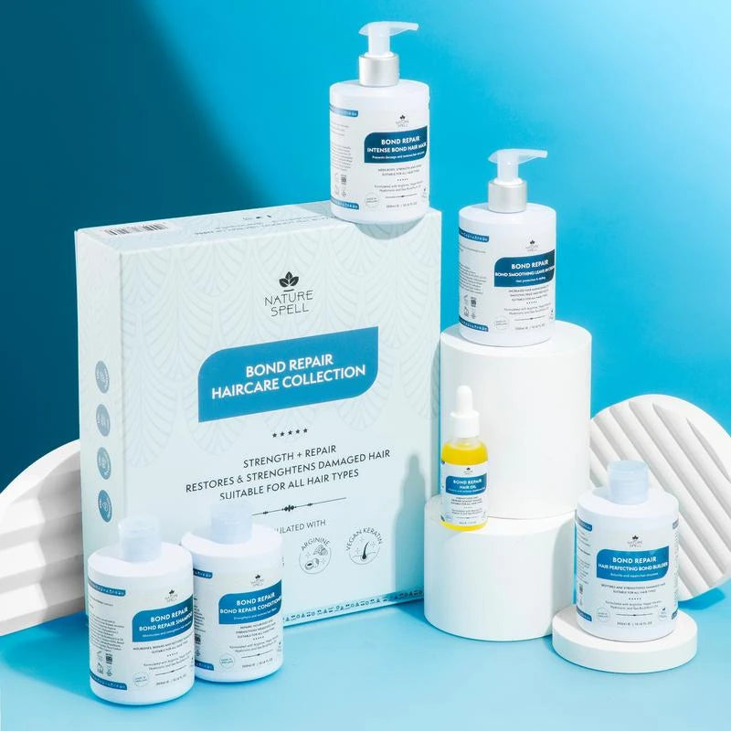 Nature Spell Bond Repair Haircare Collection - Restores And Strengthens Damaged Hair - 6 Step Routine