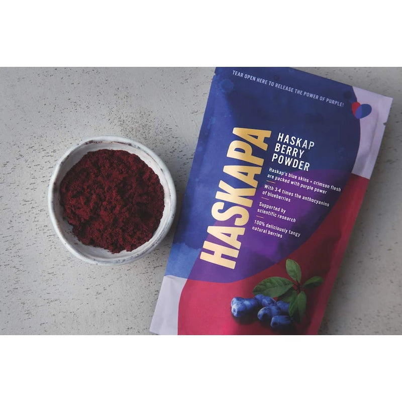 Haskapa | Superberry Powder | Made With 100% Natural Vegan Whole Haskap Berries | High in Vitamin C + Antioxidants | Gluten Free | Superfood Made from Freeze Dried Berries | (30 Day Supply)
