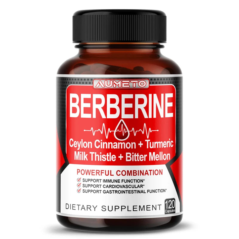 Berberine Supplement - Enhanced with Ceylon Cinnamon, Turmeric, Milk Thistle, Bitter Melon for Digestion, Immunity & Weight Managament (120 Count (Pack of 1))
