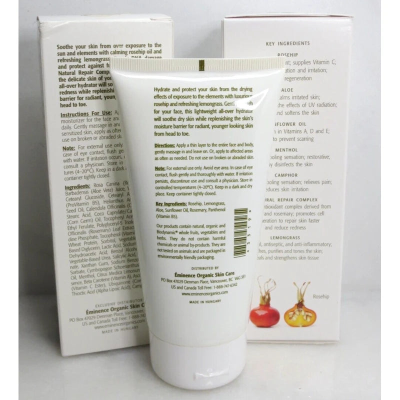 EMINENCE ROSEHIP & LEMONGRASS SOOTHING HYDRATOR FOR FACE & BODY 5 OZ - LOT OF 2