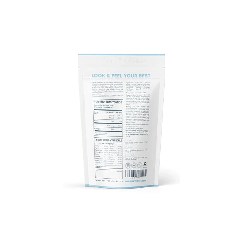 Multi Collagen Protein Powder (1kg) - Types I, II, III, V & X - Hydrolyzed Grass Fed Bovine, Wild Caught Fish, & Free-Range Chicken & Eggshell Collagen. Non-GMO, Halal.