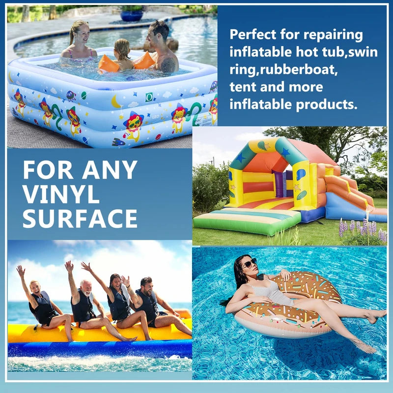 Air Mattress Patch Kit, Heavy Duty Waterproof Inflatable Patch Repair Kit for Air Mattress, Inflatables, Tents, Above Ground Pool Floats & Bouncy Houses, Pool Liner Patch Repair Kit, Heavy Duty