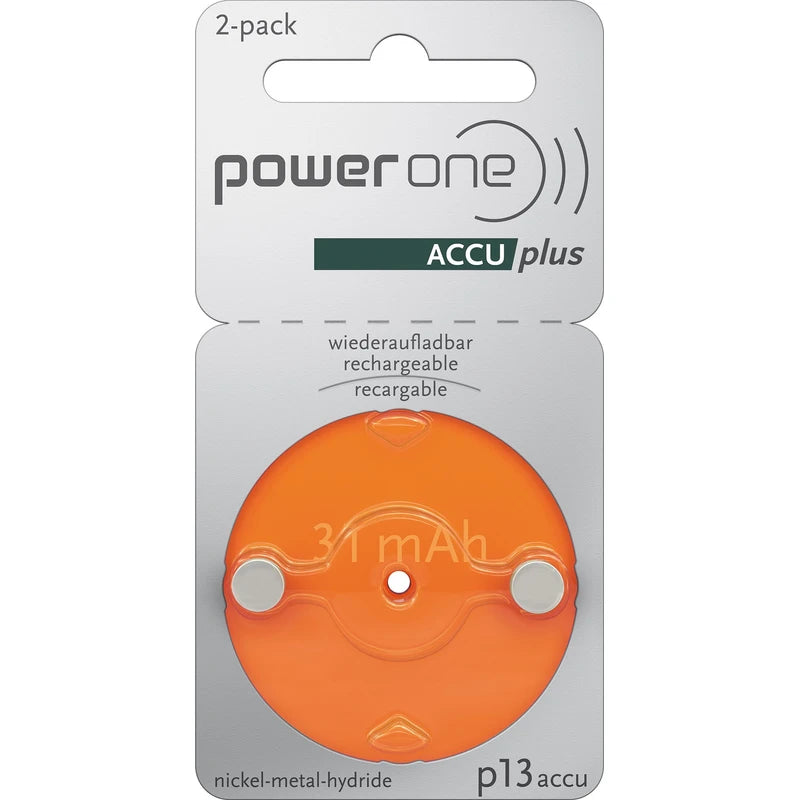 Powerone Accu 13 Wiederaufladbare Hörgeräte Batterien Größe 13