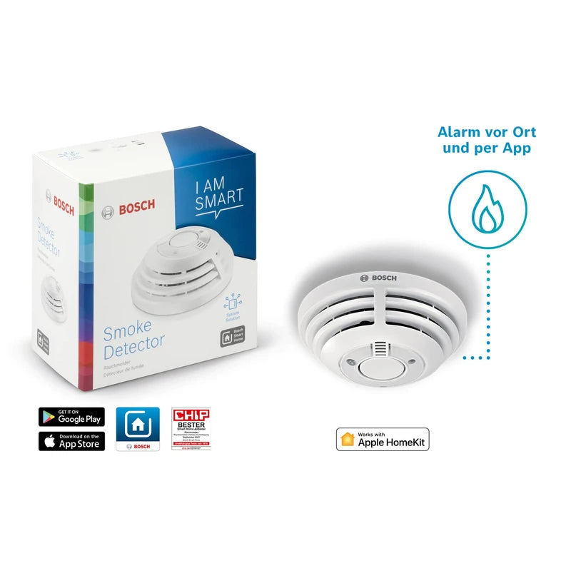 Bosch Smart Home Smoke Detector with app function (compatible with Apple Homekit)