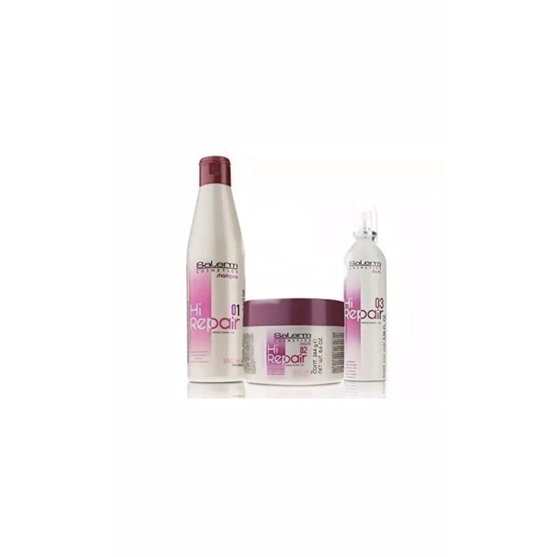 Salerm Hi-Repair 3 Piece Set (Shampoo 9oz, 😷 8.6oz, Finsh 3.38oz not in package