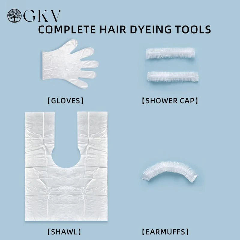 GKV 3 in 1 Hair Color Shampoo - Various Colors to Choose from, Herbal Ingredients Natural Shampoo, Botanical Hair Care, Black Hair Dye - Color: Chestnut Brown