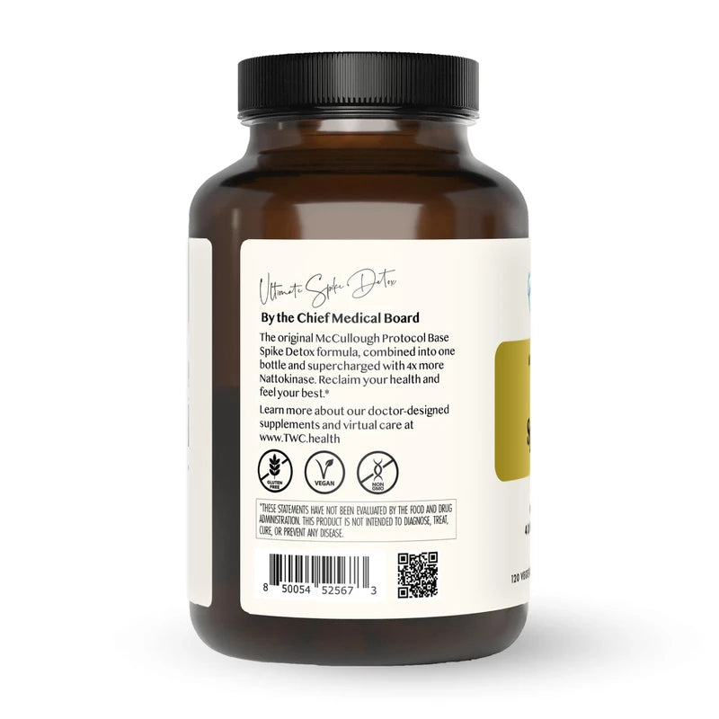 The Wellness Company Ultimate Spike Detox | 120 Capsules | 3-in-1 Formula with Nattokinase, Bromelain, and Curcumin | Non-GMO, Gluten-Free