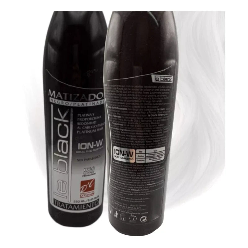 D'Conde Shampoo Matizador Plata Le Black + Tratamiento Para Cabello