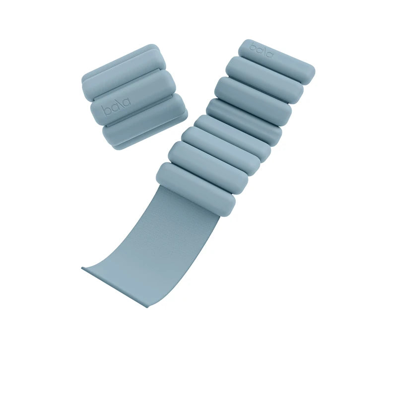 Bala Bangles - Set of 2 (1lb Each) | Adjustable Wearable Wrist & Ankle Weights | Yoga, Dance, Barre, Pilates, Cardio, Aerobics, Walking | Monochromatic Sea