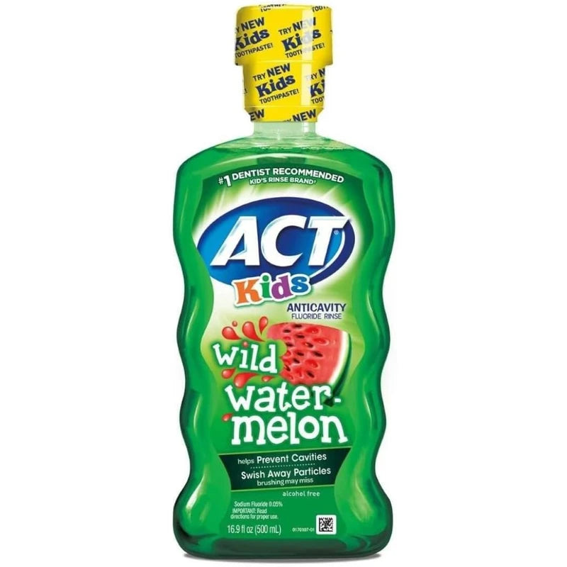 Aact Kids Anticavity Mouthwash Variety Pack, Watermelon, Pineapple, Bubble Gum (50.70 FL Oz (Pack of 3)) | Generic