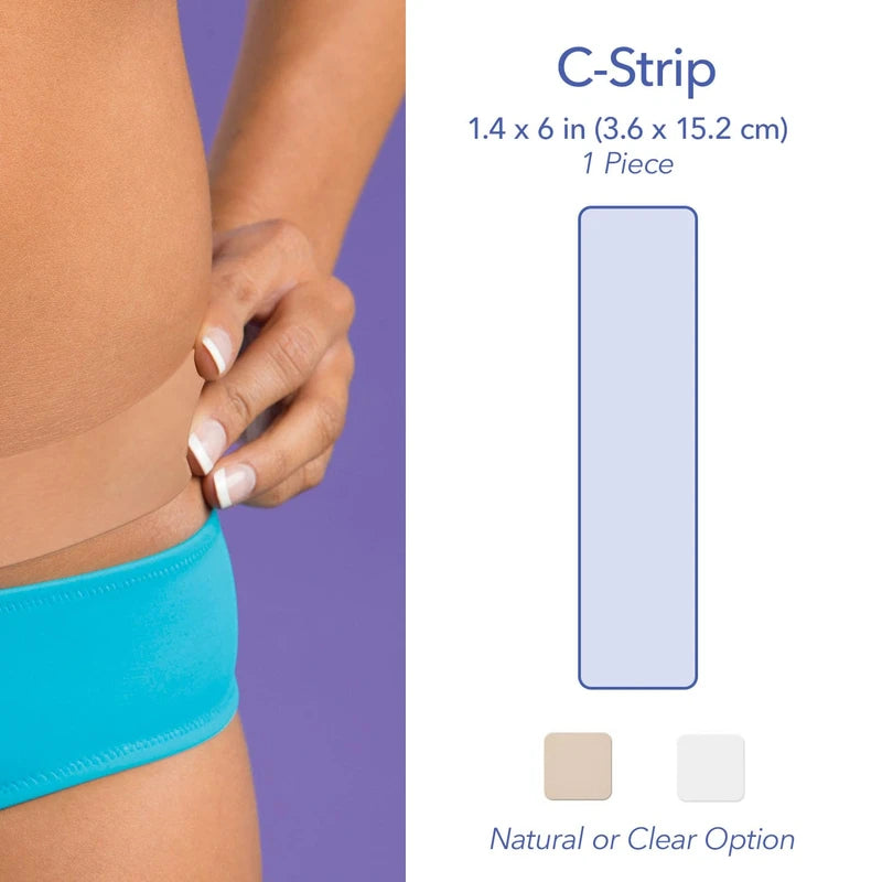 BIODERMIS Epi-Derm Keloid C-Strips, Silicone Gel Sheeting for Scars, Ideal for C-Section, Tummy Tuck, Hysterectomy & Cardiac Surgery Scars, Premium Grade Scar Sheets, Reusable 1.4x6 in -1 Pack, Clear