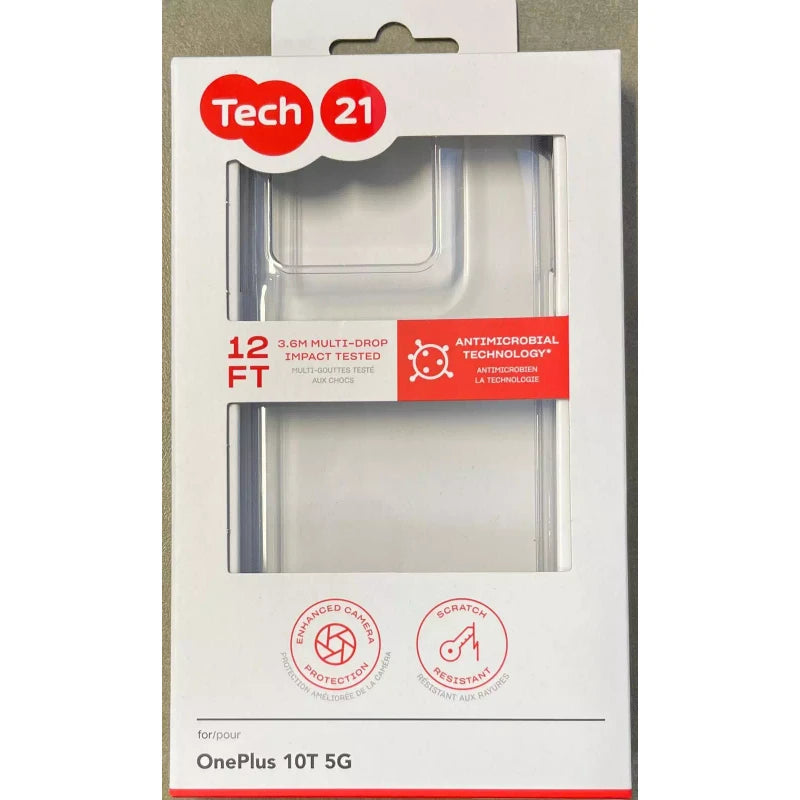 For OnePlus Tech21 OnePlus 10T 5G Clear Case 12FT Scratch Resistant