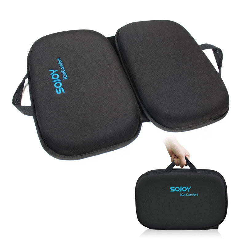 Sojoy iGelComfort 3 in 1 Foldable Gel Seat Cushion Featured with Memory Foam (A Must-Have Travel Cushion! Smart, Easy Travel Cushion) (Size: 18.5“ x 15" x 2")