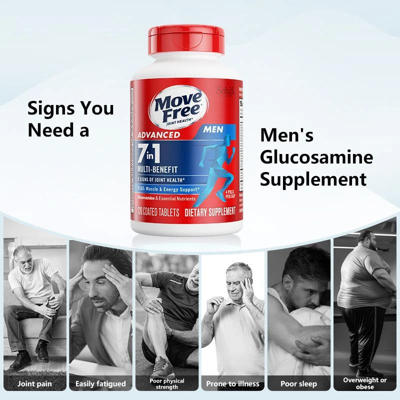 【 Joint Health】Move Free joint health 7-in-1 Glucosamine Chondroitin Plus Calcium Complex Vitamin Customized for Men with B-Vitamins + Multi-Glucosamine 120 Pills - Specification: Men's Glucosamine+Men's Glucosamine