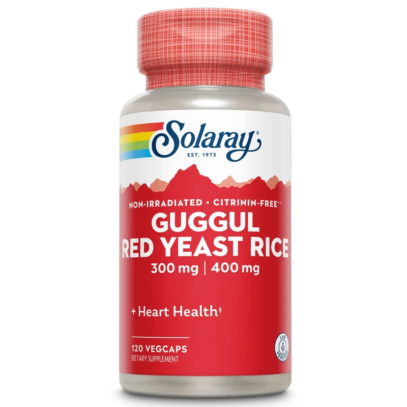 SOLARAY Guggul Gum Extract & Red Yeast Rice | Healthy Cardiovascular Function Support | Ancient Chinese Medicine & Ayurvedic Medicine Combo | 120ct