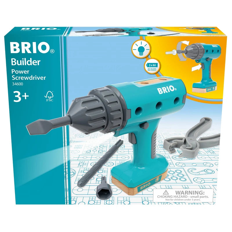 BRIO Builder Screwdriver Power Tool - Building and Construction Toys for Kids Age 3 Years Up - Pretend Play
