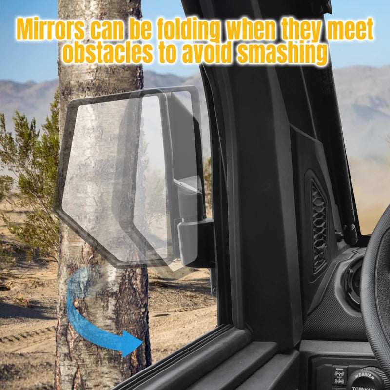 SLORIMOD Door-Mounted Side Mirrors for Ranger XD 1500 24-25, Adjustable Folding Side Rearview Mirrors for Polaris Ranger XD 1500/Crew XD 1500 2024 2025 Accessories, 2PCS, Replace# 2889862