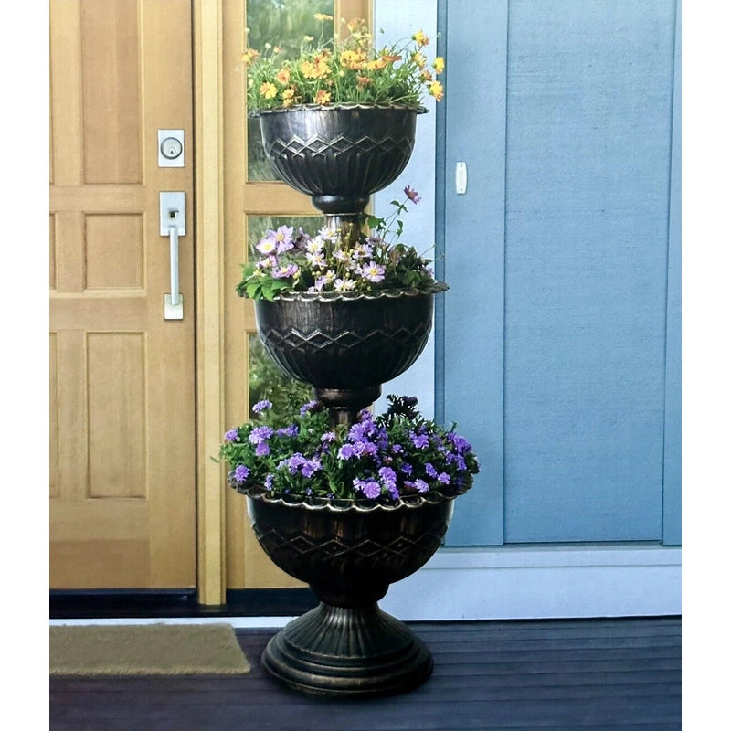 Belavi 3-Tier Stackable Urn Bowl Planter