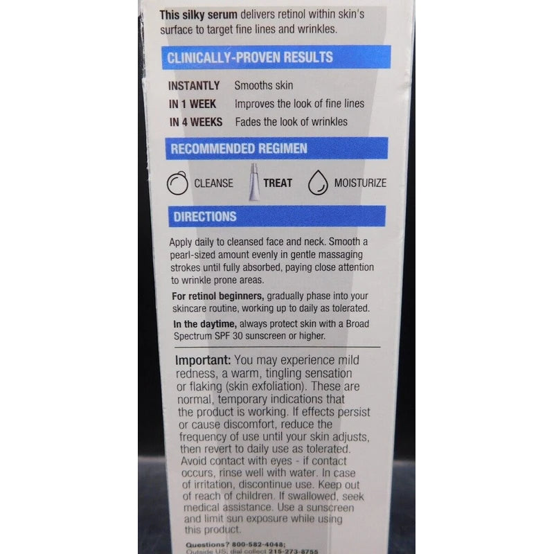 Neutrogena Lot Of 2 Neutrogena Rapid Wrinkle Repair Retinol Serum 1Fl Oz Ea New & Unused