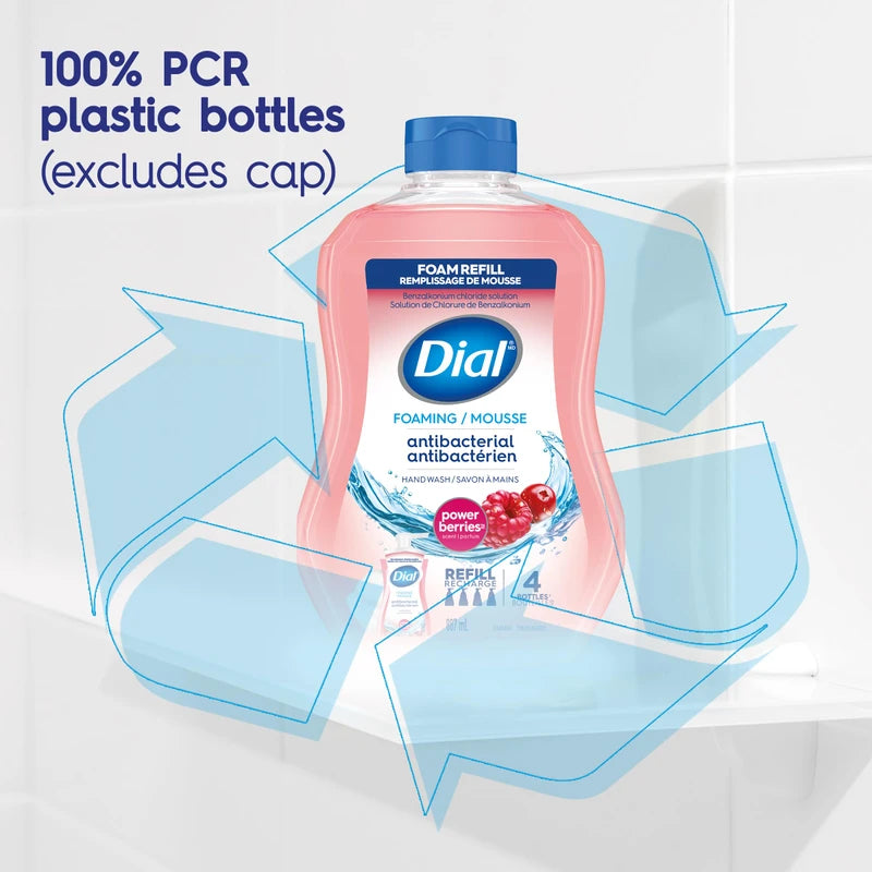 Dial Antibacterial Foaming Hand Wash Refill, Power Berries, 887ml