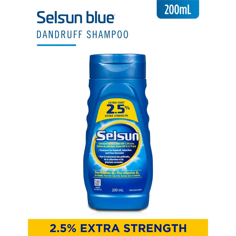 Selsun Dandruff Shampoo, Dandruff Treatment for Scalp with 2.5% Extra Strength Selenium Sulfide Lotion and Pro-Vitamin B5, 200 mL