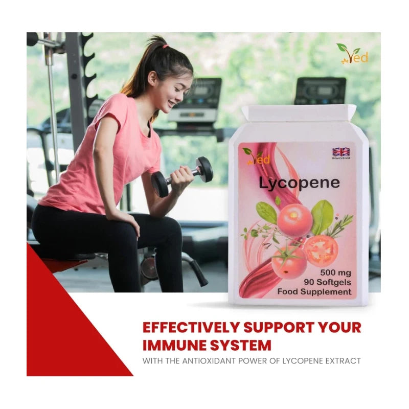 Ved Lycopene 500 mg | 90 softgel, 6 Month Supply.(Pack of 2)