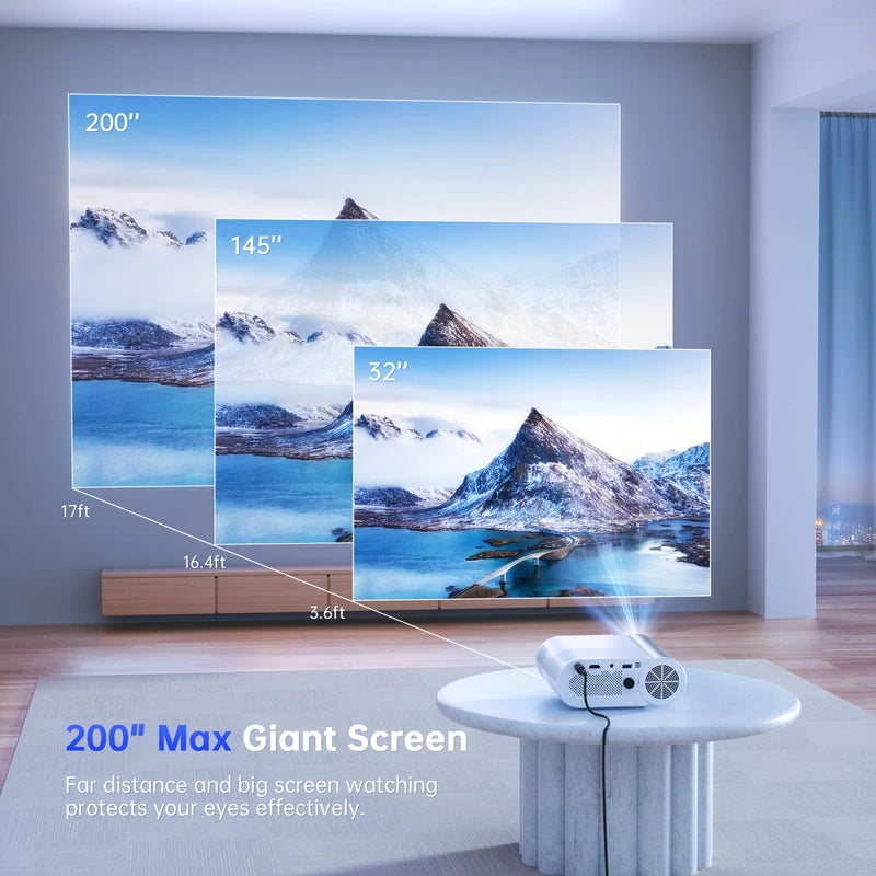 Projector with WiFi and Bluetooth, antmap Mini Projector for Phone Native 1080P Bluetooth Projector Wireless WiFi Projector Compatible with Phone/Tablet/Laptop/TV Stick/Game Console