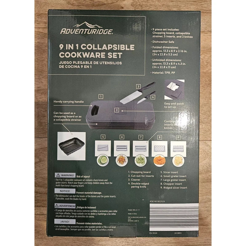 Adventuridge 9 In 1 Collapsibile Cookware Set , Great For Camping , New In Box