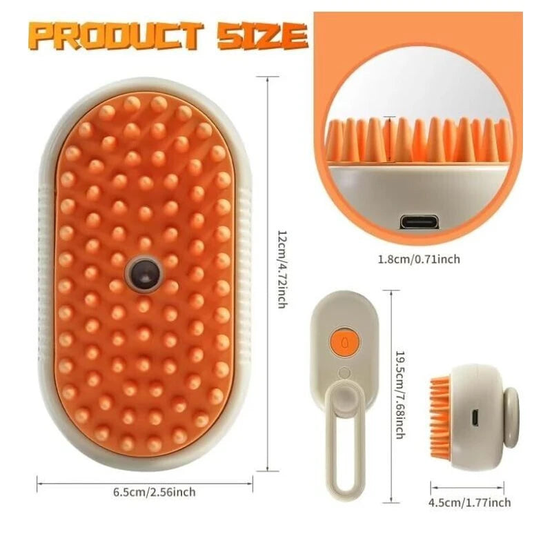 N/A Electric Spray Handle Massage Brush3-in-1 Steam Grooming Brush by QIZLE NEW
