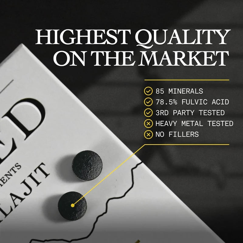 Based Supplements Based Shilajit | Pure Shilajit Tablets with Max Potency, Energy & Immune Support for Men and Women | Rich in Fulvic Acid and 85+ Trace Minerals, 60 Tablets