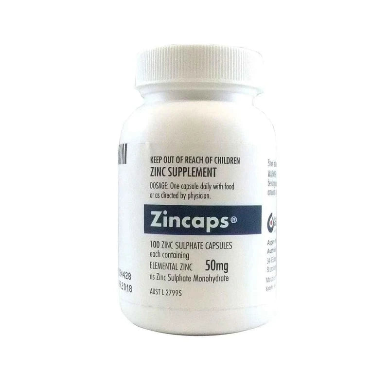 Zincaps Sulphate 50mg, 100 Capsules