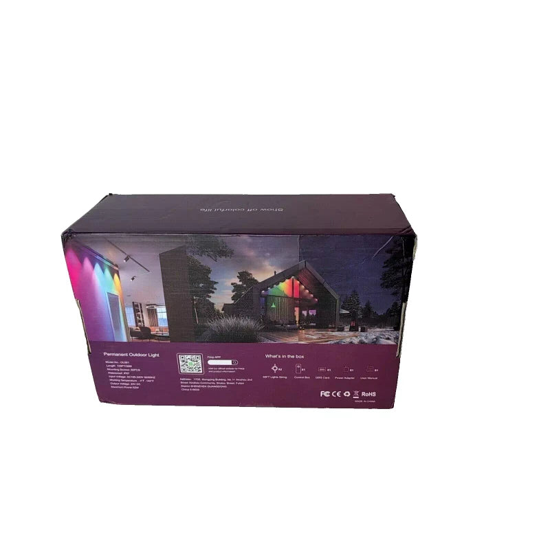 Fitop Permanent Outdoor Lights 100ft with 60 LED Eaves Lights IP67 Waterproof...