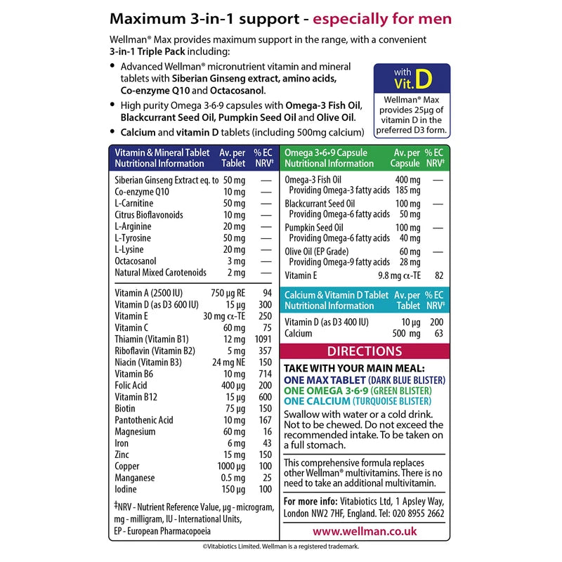 Wellman Wellman Max Capsules - Pack of 84