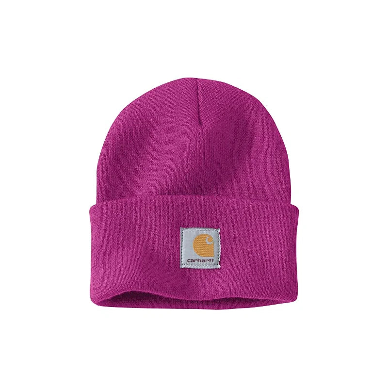 Carhartt Unisex Knit Cuffed Beanie Hat, magenta agate