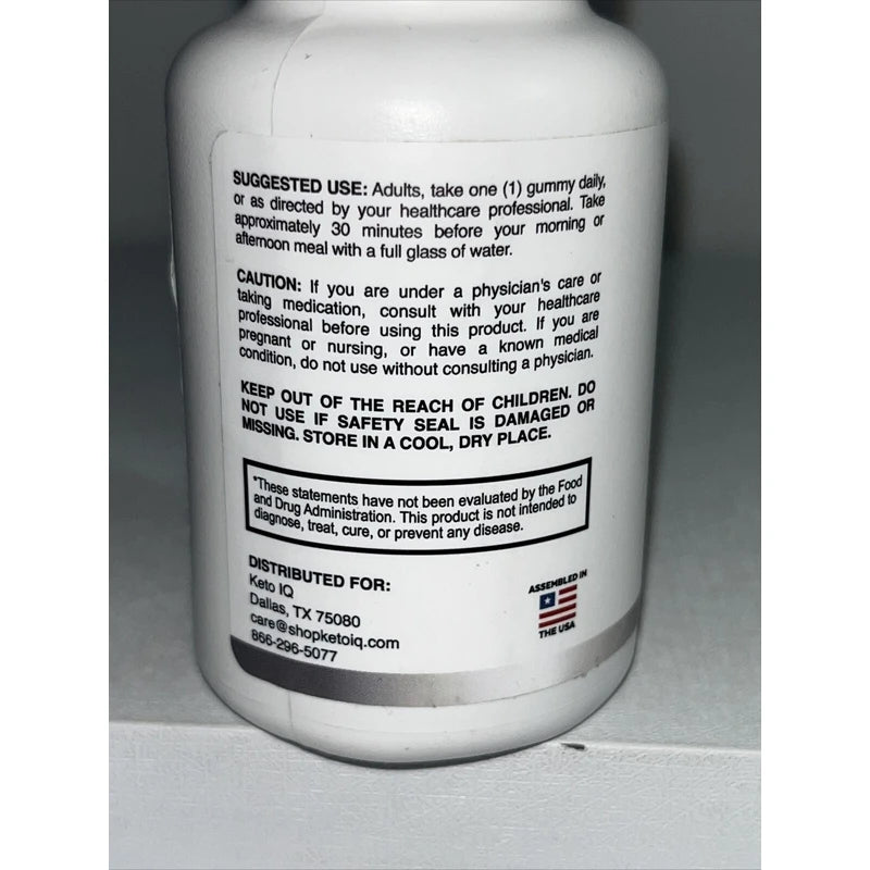 2 Bottles Of Keto IQ ACV Gummies 30ct ea/525 mg Gummies. NEW/SEALED. Exp 02/2026