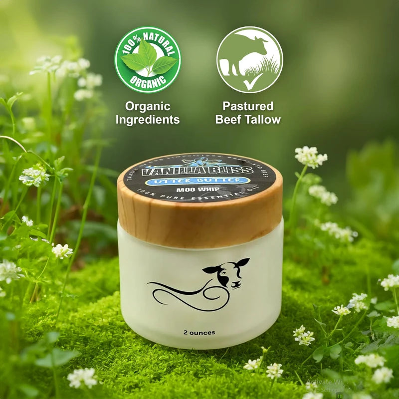 Tallow Balm, Face Cream, Body Cream, Hand Made, Tallow Face Moisturizer, Skin Tightening Cream for Body and Face, Scar Reducing Vitamin E Oil, Organic Skincare (2oz, Vanilla)