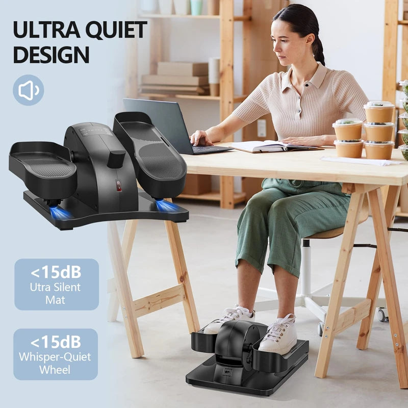 Under Desk Elliptical Machine for Home Ellipse Leg Exerciser for Seniors with Remote Control Electric Seated Pedal Exerciser with 12 Adjustable Speeds