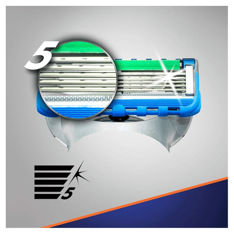Gillette Fusion5 ProGlide Power Razor Blades for Men with Precision Trimmer, Pack of 8 Refill Blades