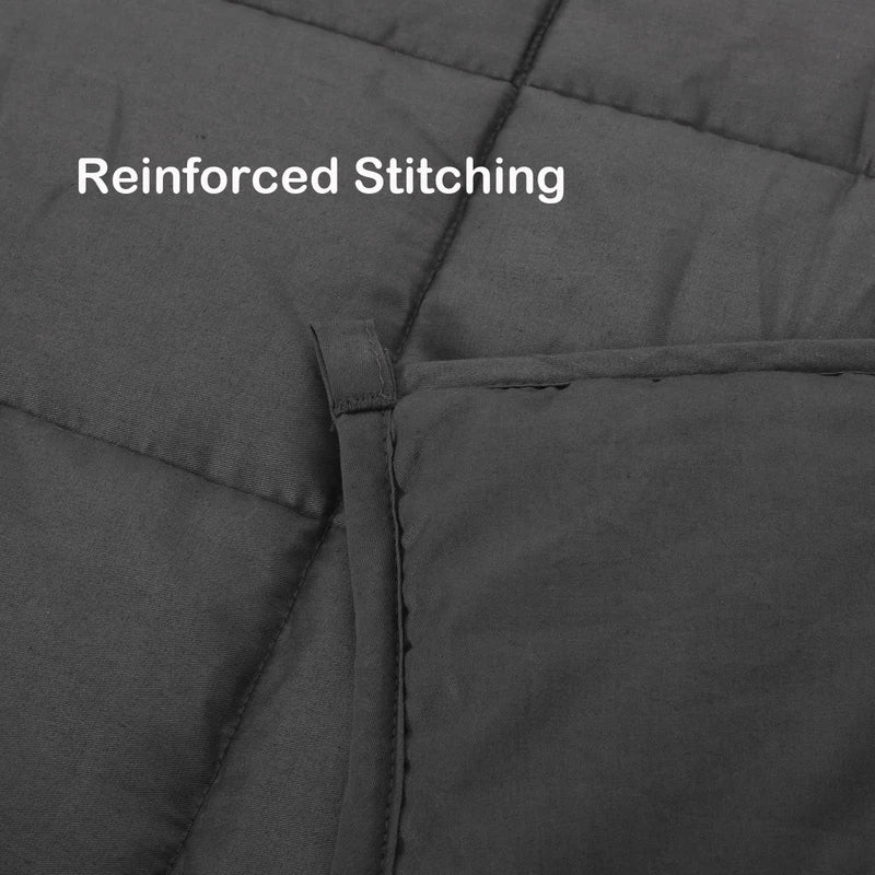 20lbs Weighted Blanket for Adults-Cotton Heavy Blanket with Premium Glass Bead, Machine Washable Gravity Blanket for Sleeping, All Season Breathable Big Blanket 60"x80", Grey