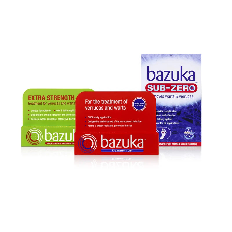 Bazuka Treatment Gel For Effective, Pain-Free Treatment and Removal of Verrucas and Warts. With Emery Board, 6g