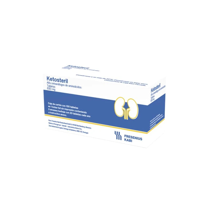 Ketosteril, Alfa cetoanálogos de aminoácidos, tabletas 630mg, C/100 tabletas
