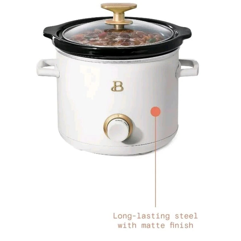 Beautiful Brand ~ 2 Quart ~ Slow Cooker ~ WHITE ICING by Drew Barrymore
