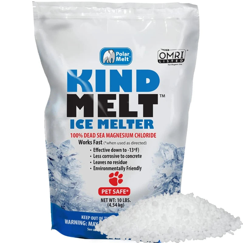 HARRIS Kind Melt Pet Friendly Ice and Snow Melter, Fast Acting 100% Pure Magnesium Chloride Formula, 10lb