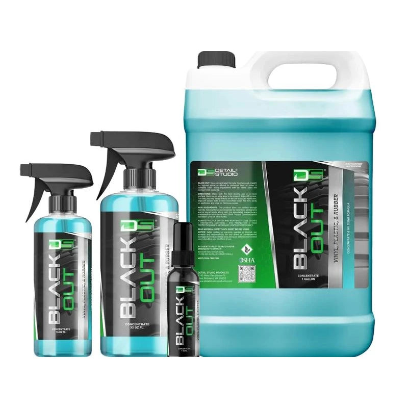 DETAIL STUDIO BLACK OUT WATER BASED TRIM & TIRE DRESSING - Color: 32 oz