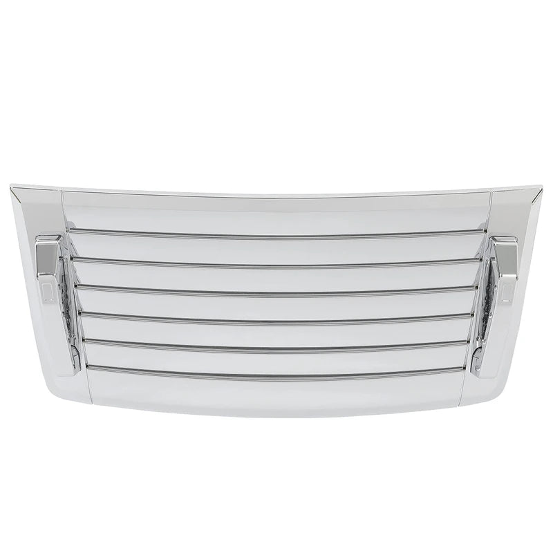 KUAFU Hood Vent Compatible with 2006-2010 Hummer H3 H3T Hood Louver Hood Deck w/Handles Silver Air Vent Grille Chrome Moulding Trim