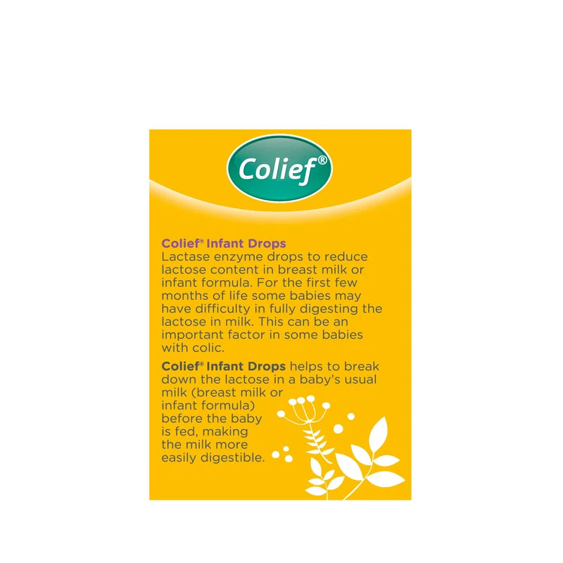 Colief Infant Drops Lactase Enzyme Drops Natural Colic Relief for Babies Reduces Bloating, Wind and Crying 7ml