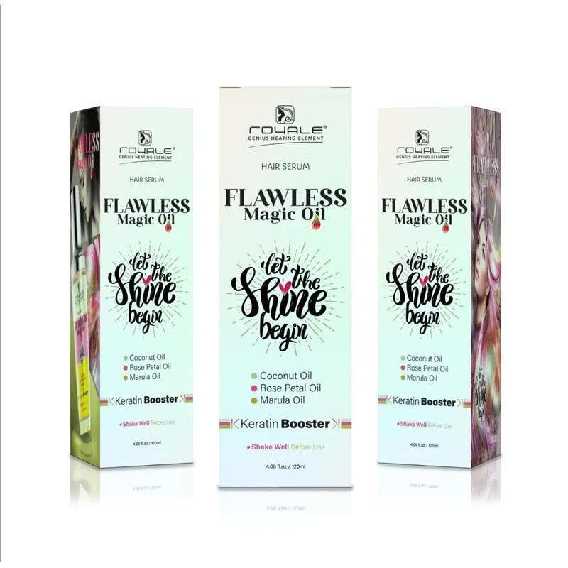 Royale Flawless Magic Oil Hair Serum | Coconut Oil, Rose Petal Oil, & Marula Oil Haircare Smooth Daily Moisture Hydrate Nourishing Moisturizer
